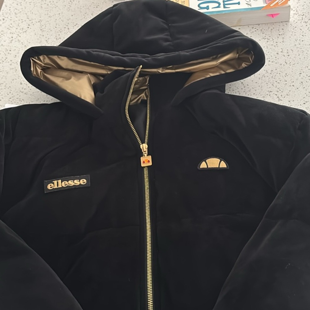 Ellesse Black Jacket with Gold Accents